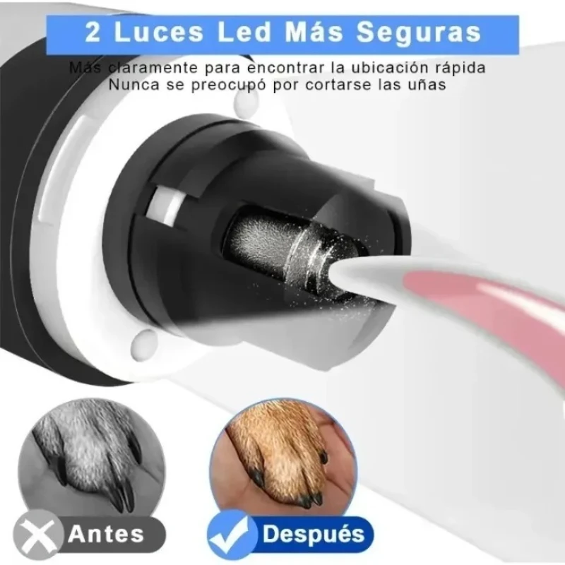 Cortador de Unhas Elétrico para Cães e Gatos Recarregável USB com LED - Image 5