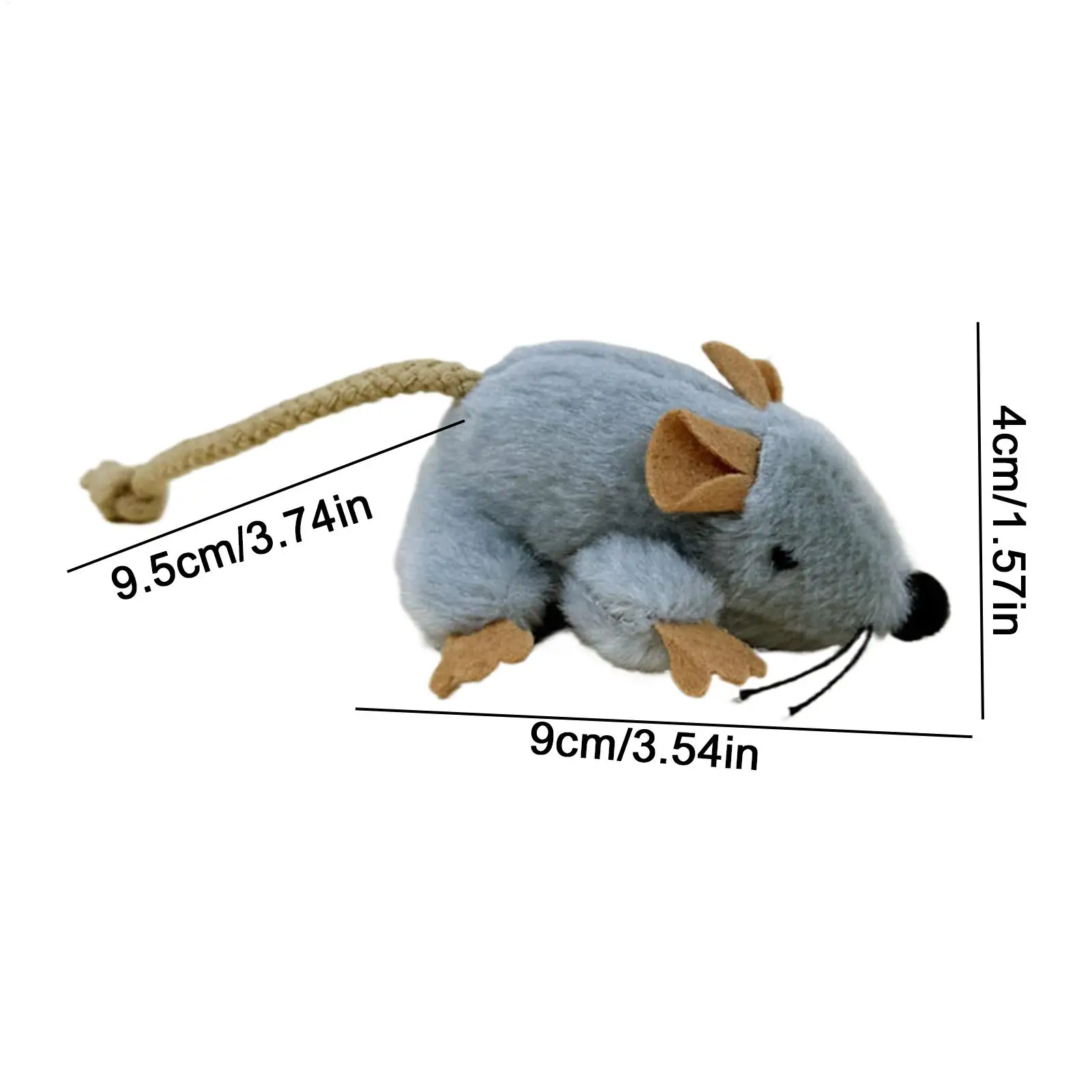 Brinquedo de Rato para Gatos de Pelúcia com Cauda em Movimento - Imagem 6