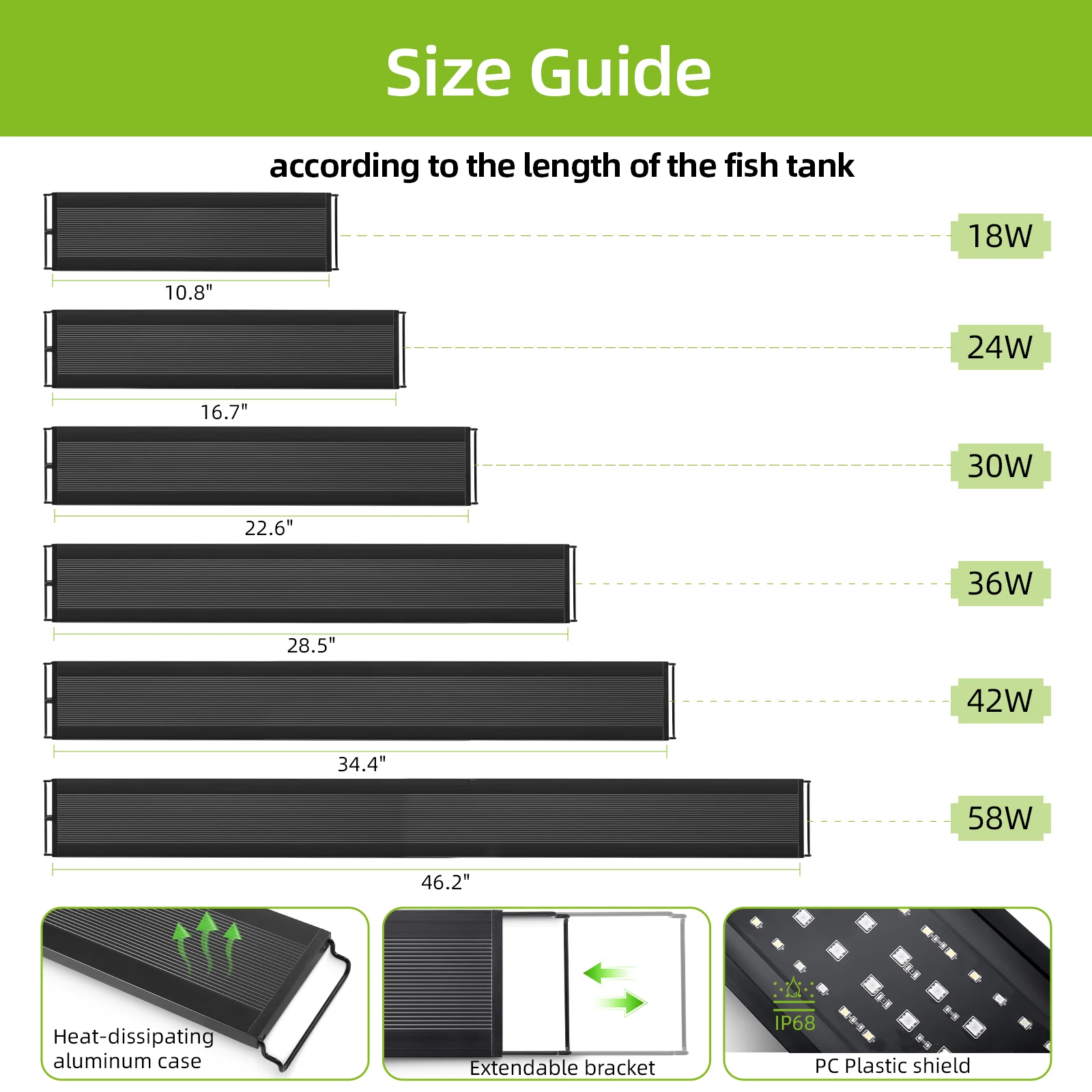Luminária LED para Aquário 30-60cm com Controle Remoto e IP68 - Imagem 6