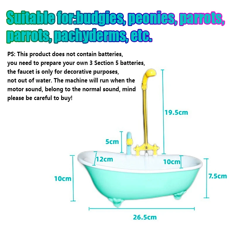 Banheira para Pássaros Parrot Automática com Acessórios Azuis - Imagem 3
