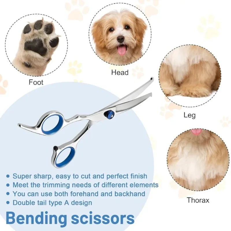 Tesoura para Tosa de Cães em Aço Inoxidável com Ponta Arredondada - Imagem 4