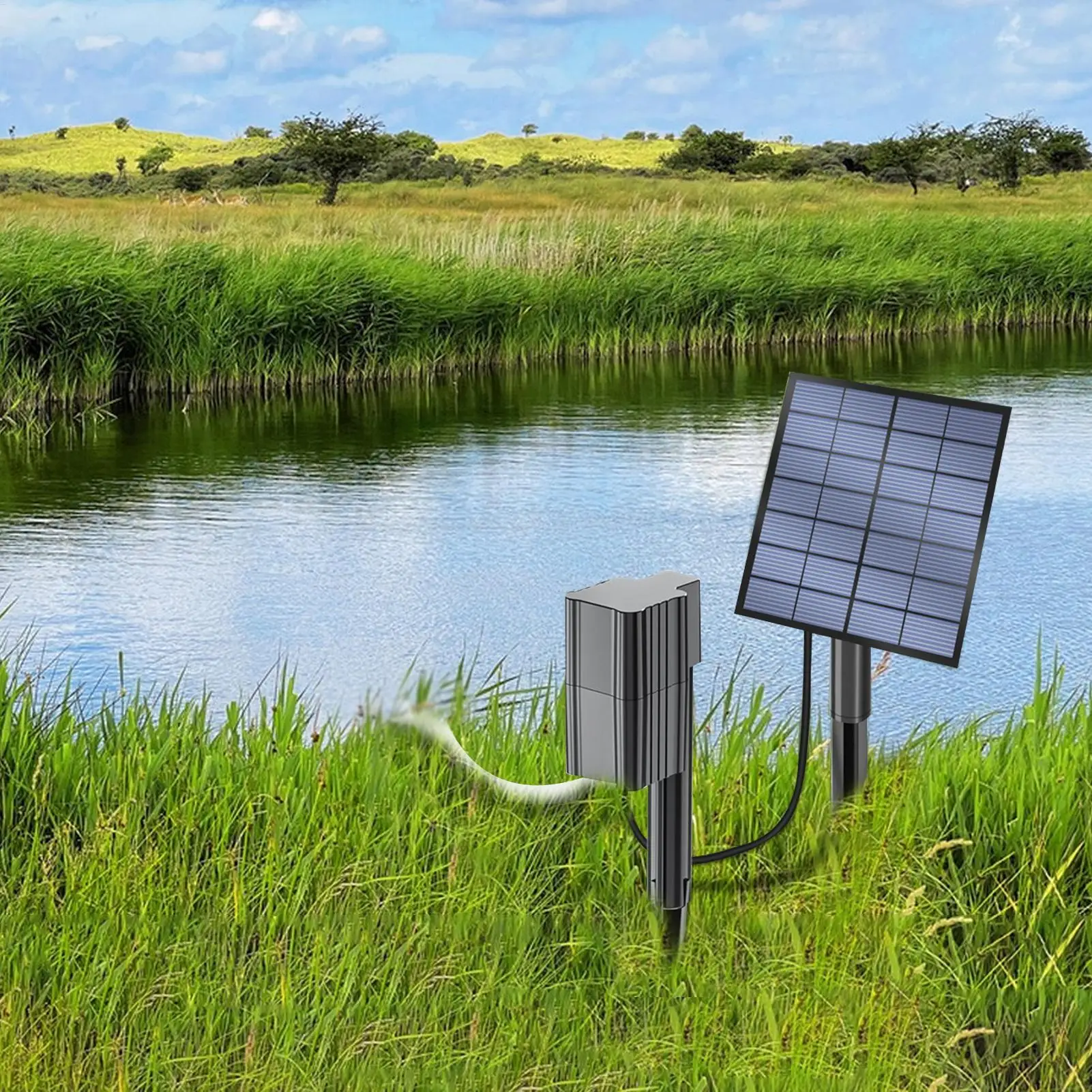 Bomba de Ar Solar para Aquário 7V 2.5W com Painel Ajustável - Imagem 4