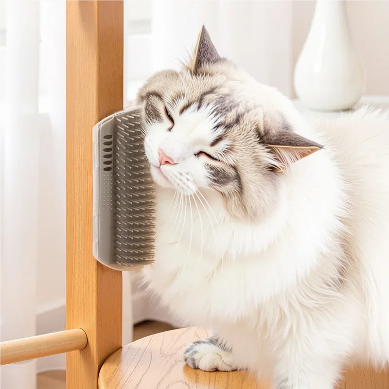 Escova de Canto para Gatos de Plástico com Remoção de Pelos - Imagem 2