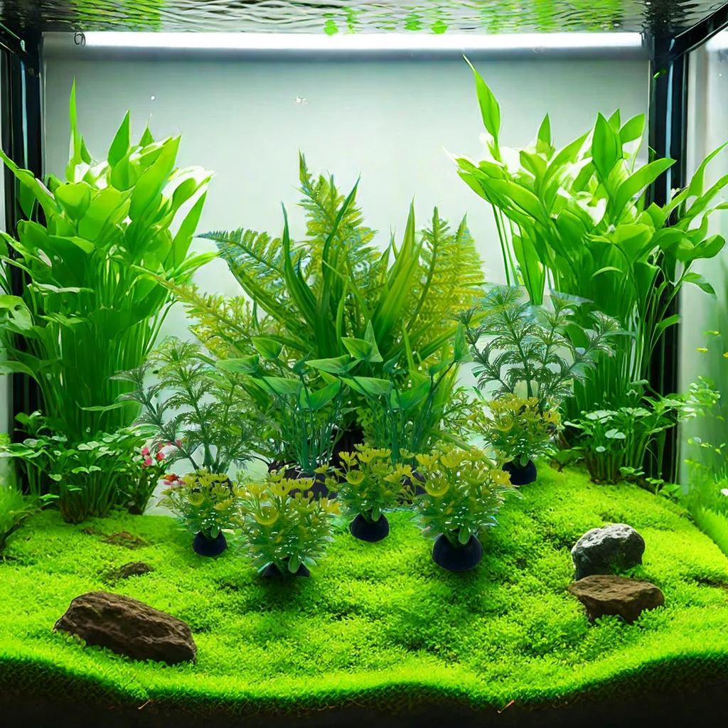 Plantas Artificiais para Aquário Kit 10 Unidades em Cores Mistas - Image 4
