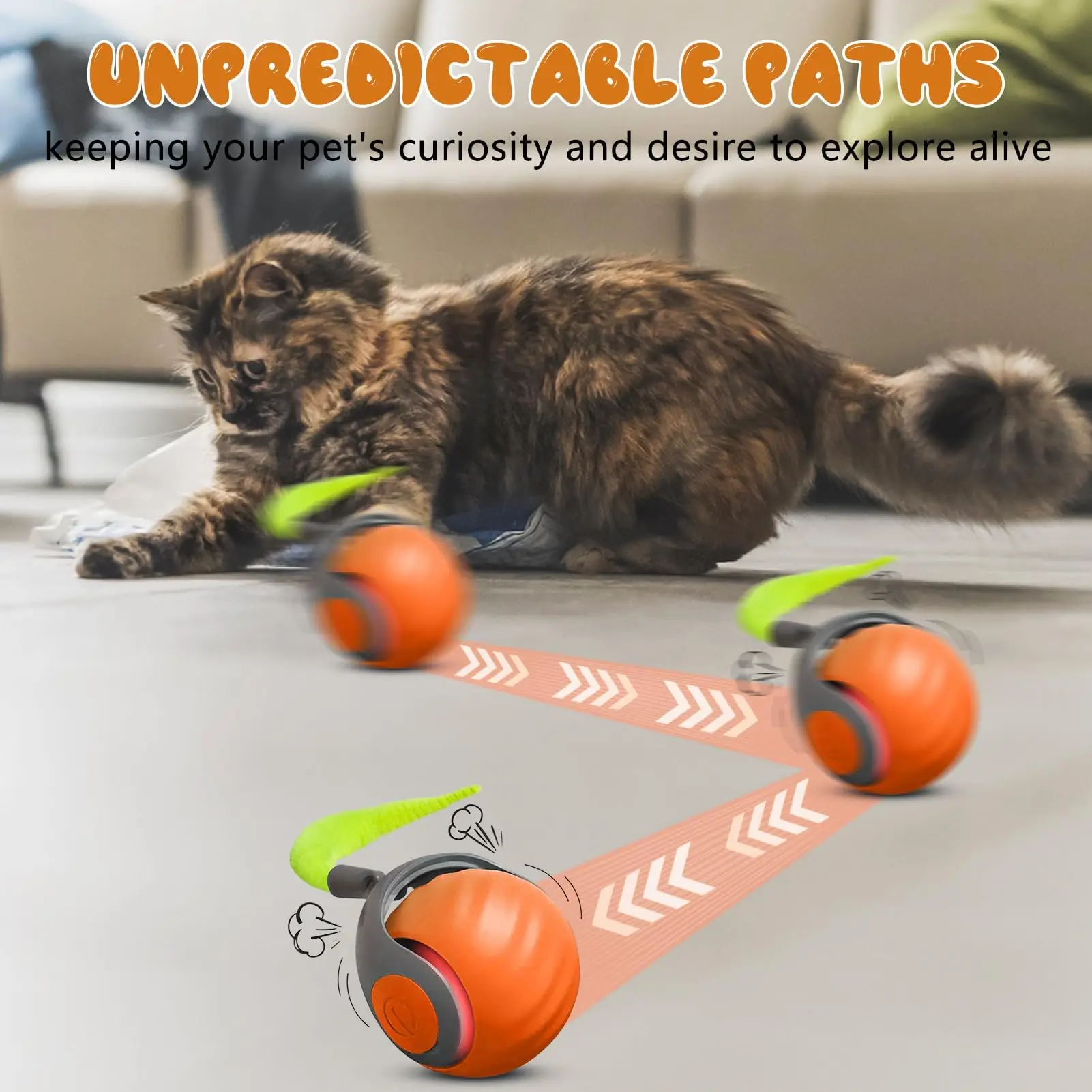 Brinquedo Interativo Speedy Tail para Gatos com Cauda e Ajuste de Duas Velocidades - Imagem 3