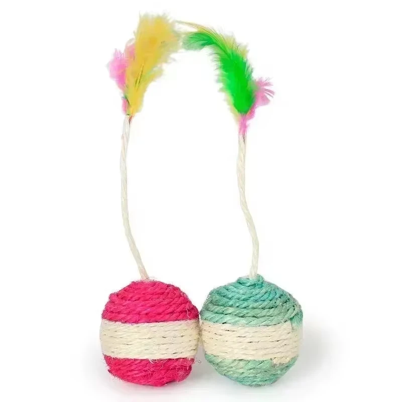 Bola de Sisal para Gatos com Pena para Arranhar e Treinar - Imagem 5