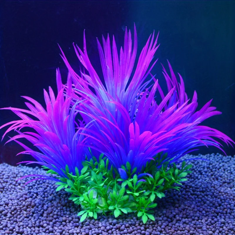 Planta Artificial para Aquário Pequeno 13 cm com Base para Decoração - Imagem 6