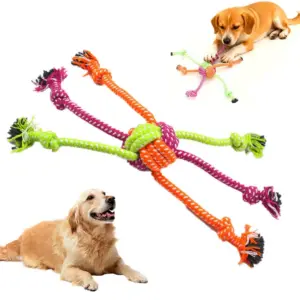 brinquedo de nó para cães de corda de algodão
