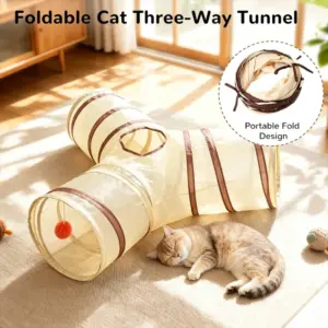 túnel dobrável para gatos e coelhos