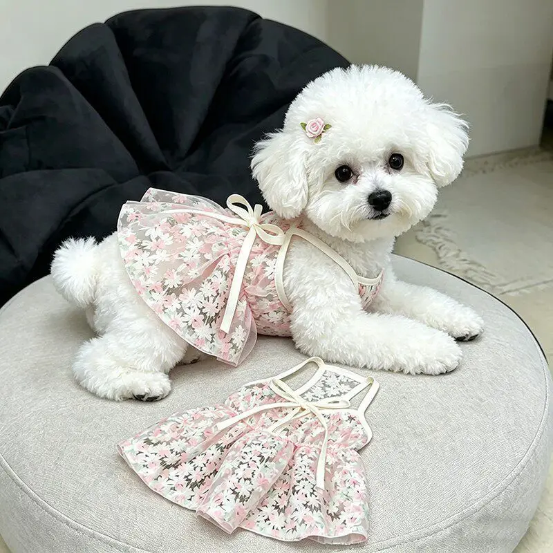 Vestido para Cães de Fibra de Poliéster Respirável Estampado Cereja - Image 4
