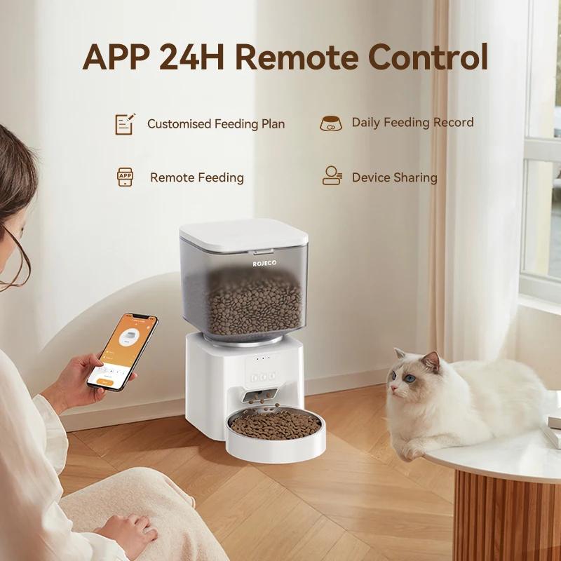 Rojeco Alimentador Automático para Cães e Gatos Wi-Fi 4.5L - Image 2
