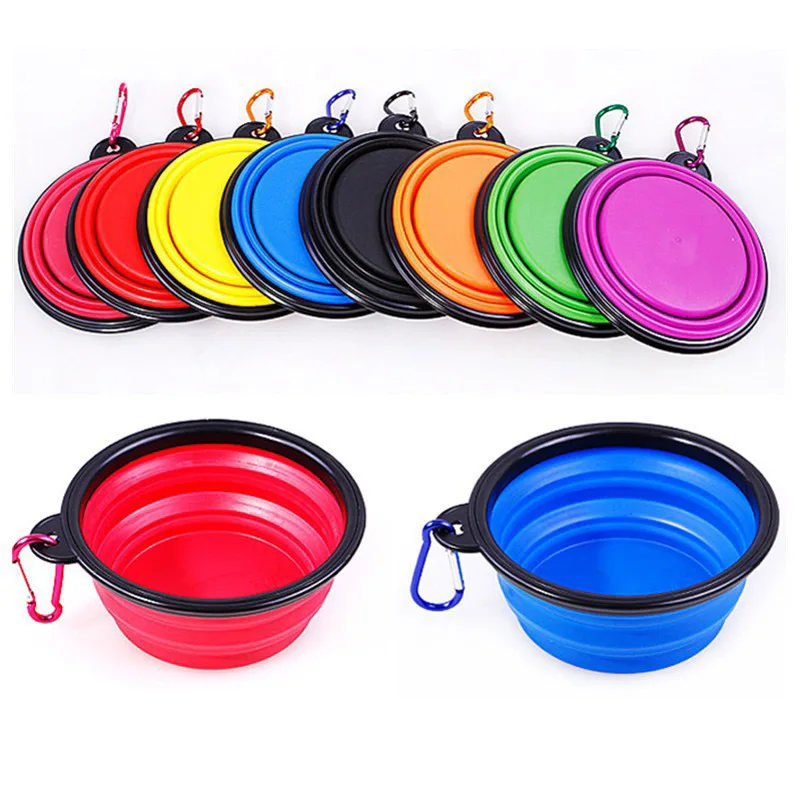 Comedouro Dobrável para Cães de Silicone 1000ml com Mosquetão - Imagem 6