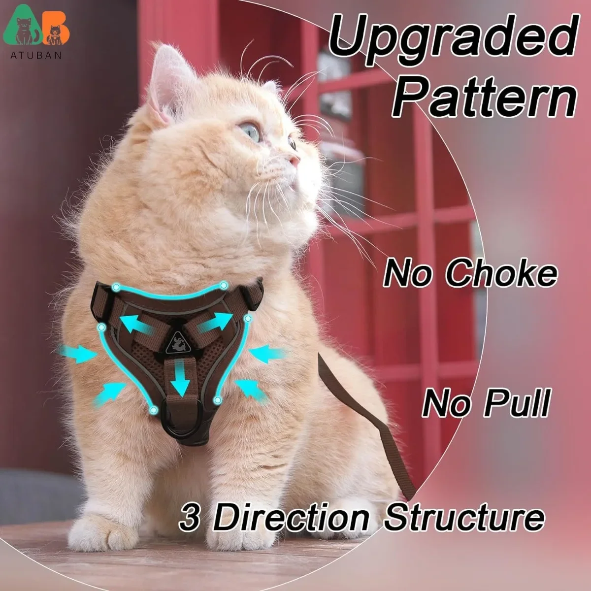 Colete para Gatos Ajustável com Faixa Refletiva para Passeio - Imagem 4