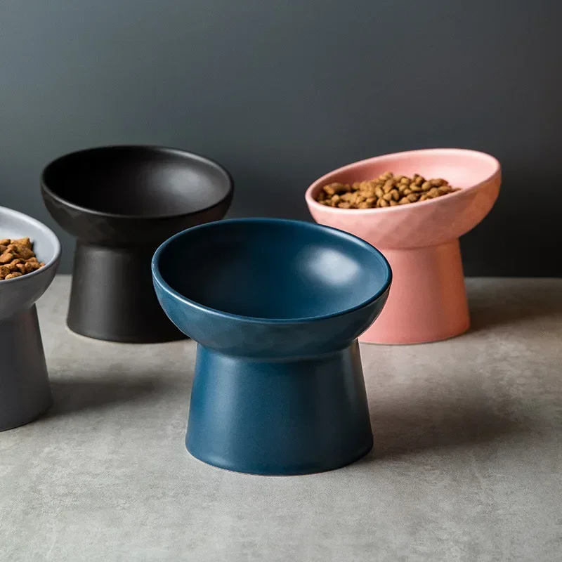 Tigela Elevada para Cães e Gatos de Cerâmica Fosca com Suporte - Image 3