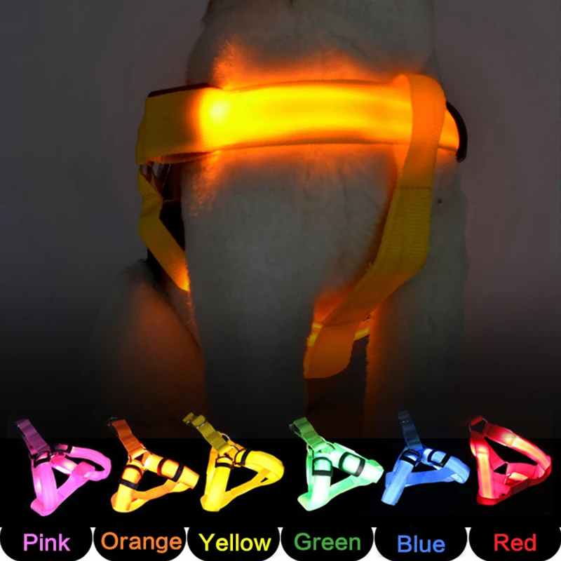 Coleira Peitoral LED para Cães Recarregável USB Ajustável - Imagem 2