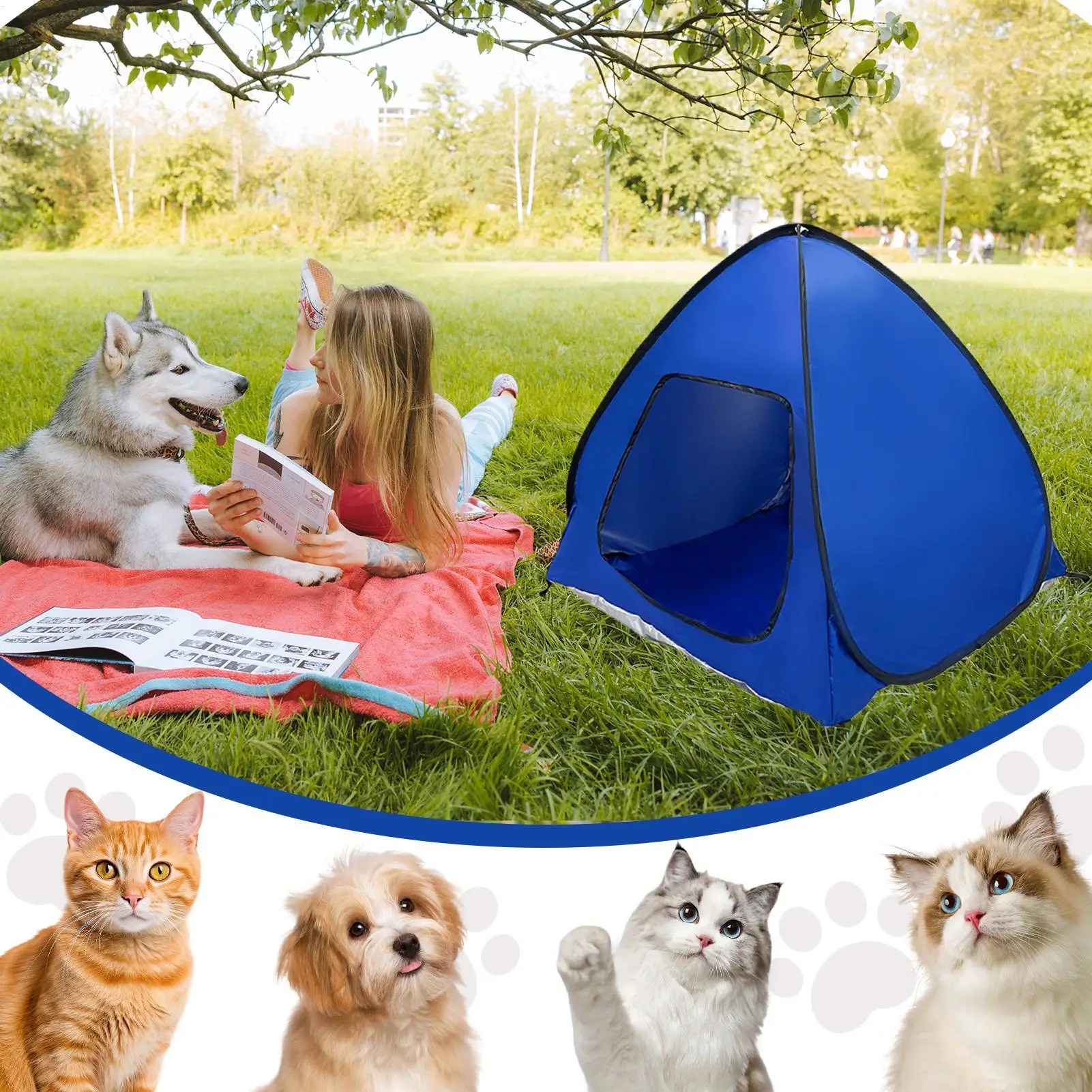 Tenda para Cães e Gatos Dobrável com Proteção UV e Impermeável - Image 4