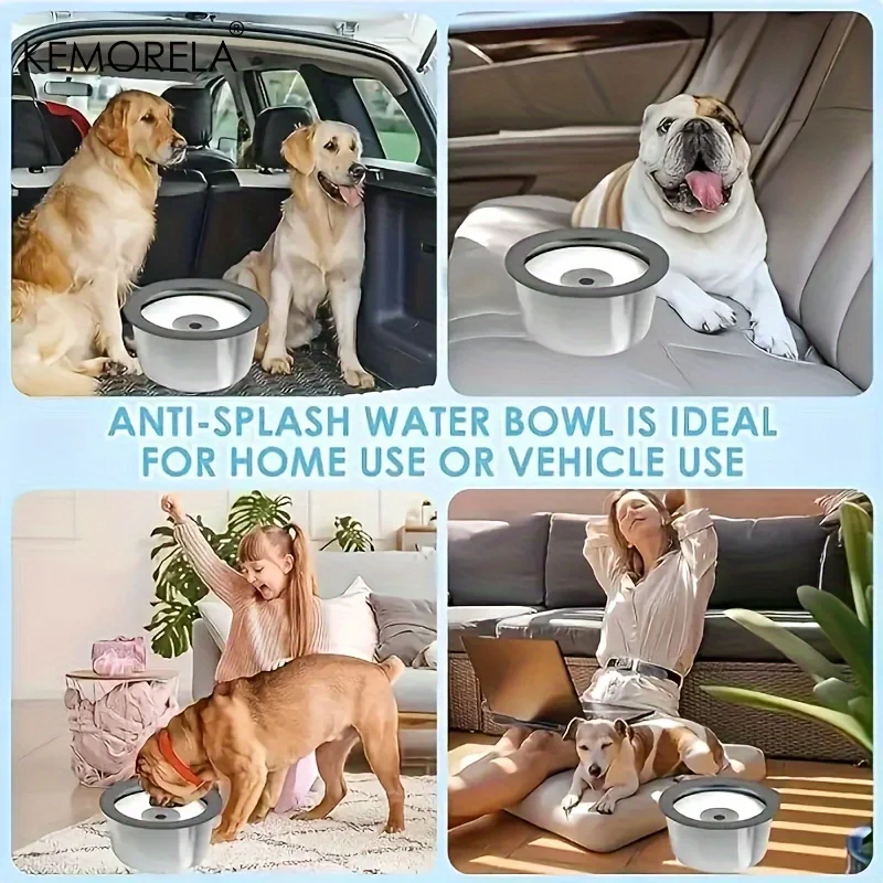 Tigela de Água para Cães de Aço Inoxidável com Disco Flutuante - Imagem 5