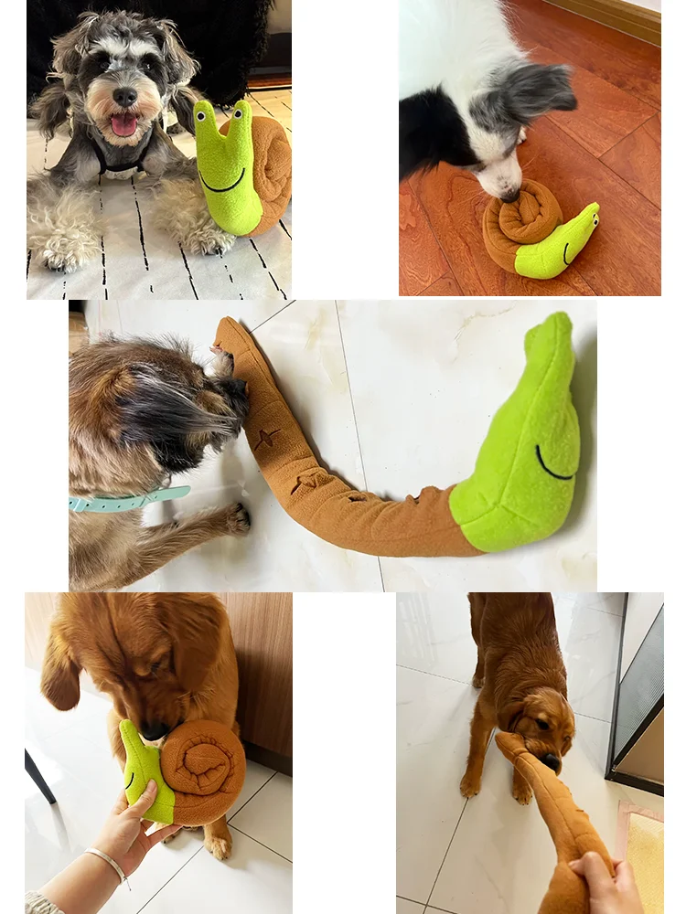 Brinquedo Caracol para Cães e Gatos de Lã com Squeaker Lavável - Image 6
