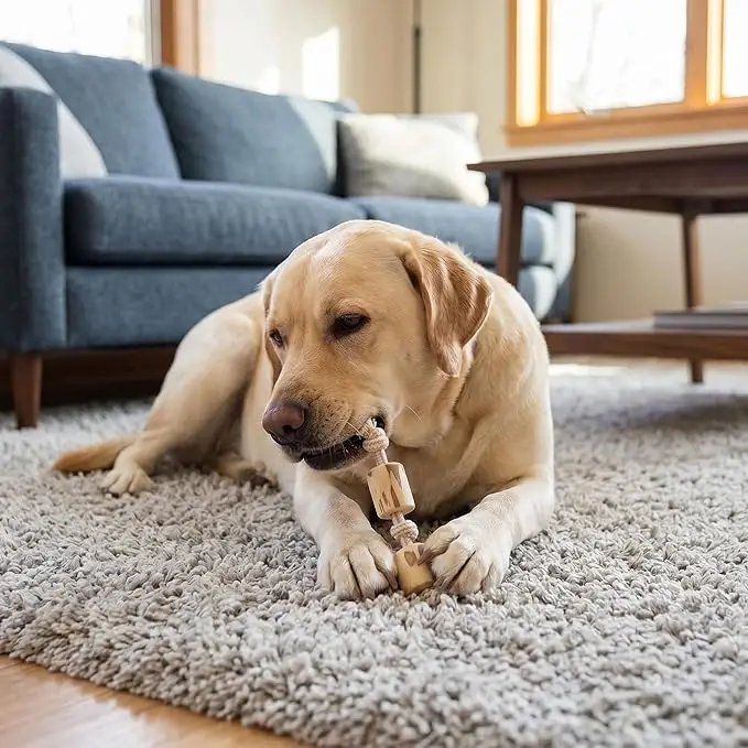 Brinquedo de Mascar para Cães de Madeira de Café Natural - Imagem 5