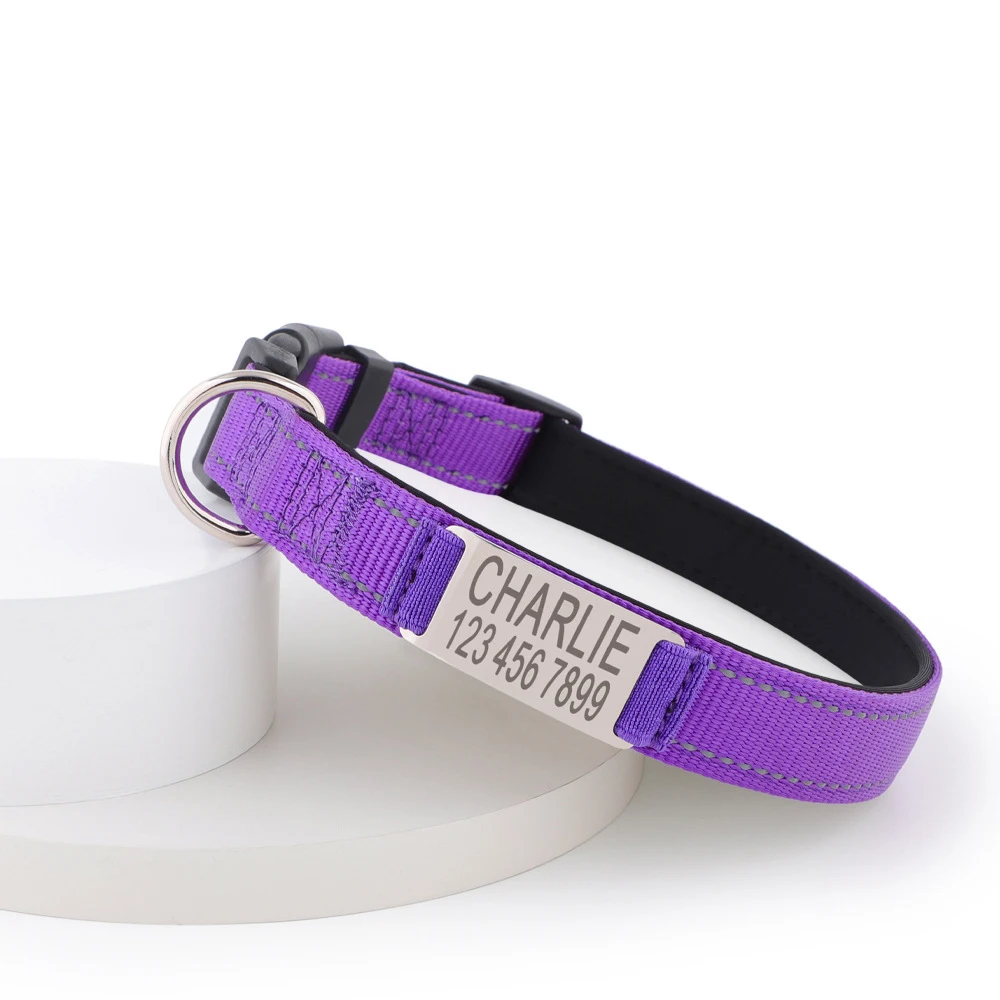 Coleira Personalizada para Cães com Material Refletivo e Placa de Nome - Image 4
