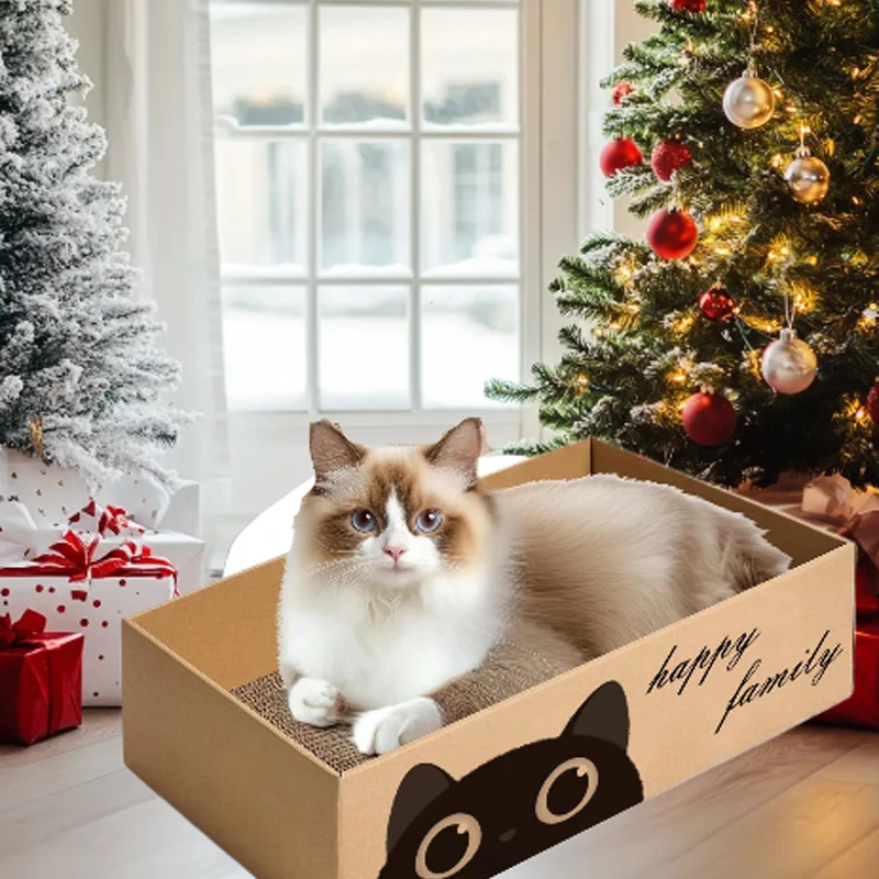 Arranhador de Papelão para Gatos com Cama 42x26x13 cm - Imagem 6