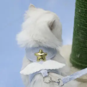 colete peitoral para cães e gatos com asa de anjo