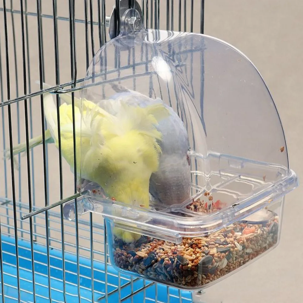 Alimentador para Gaiola de Pássaros Transparente com Gaveta Removível - Imagem 4