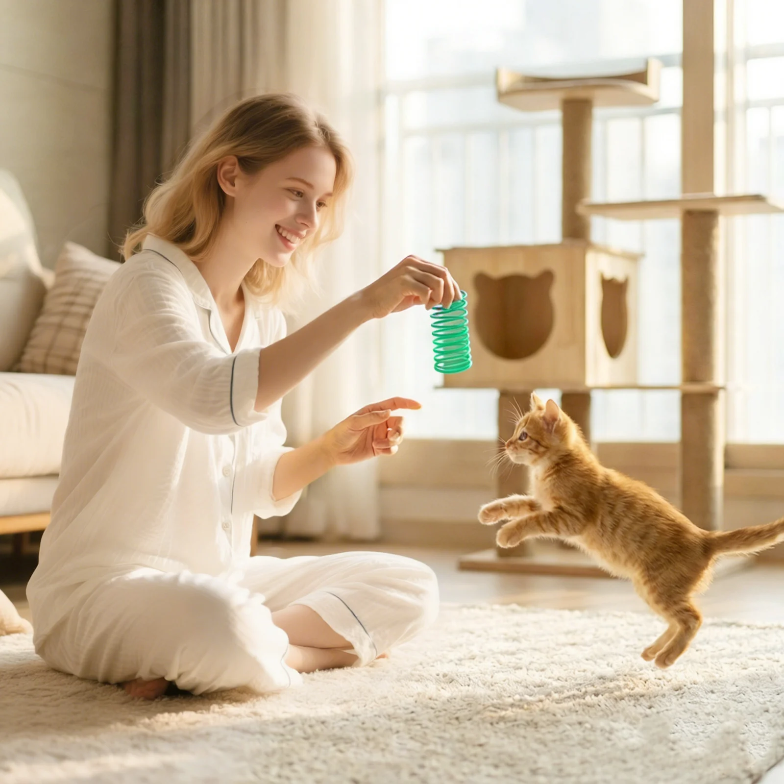 Brinquedos de Mola para Gatos com 50 Peças de Plástico Colorido - Imagem 6