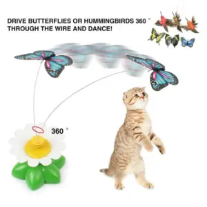 brinquedo para gatos borboleta giratória elétrica