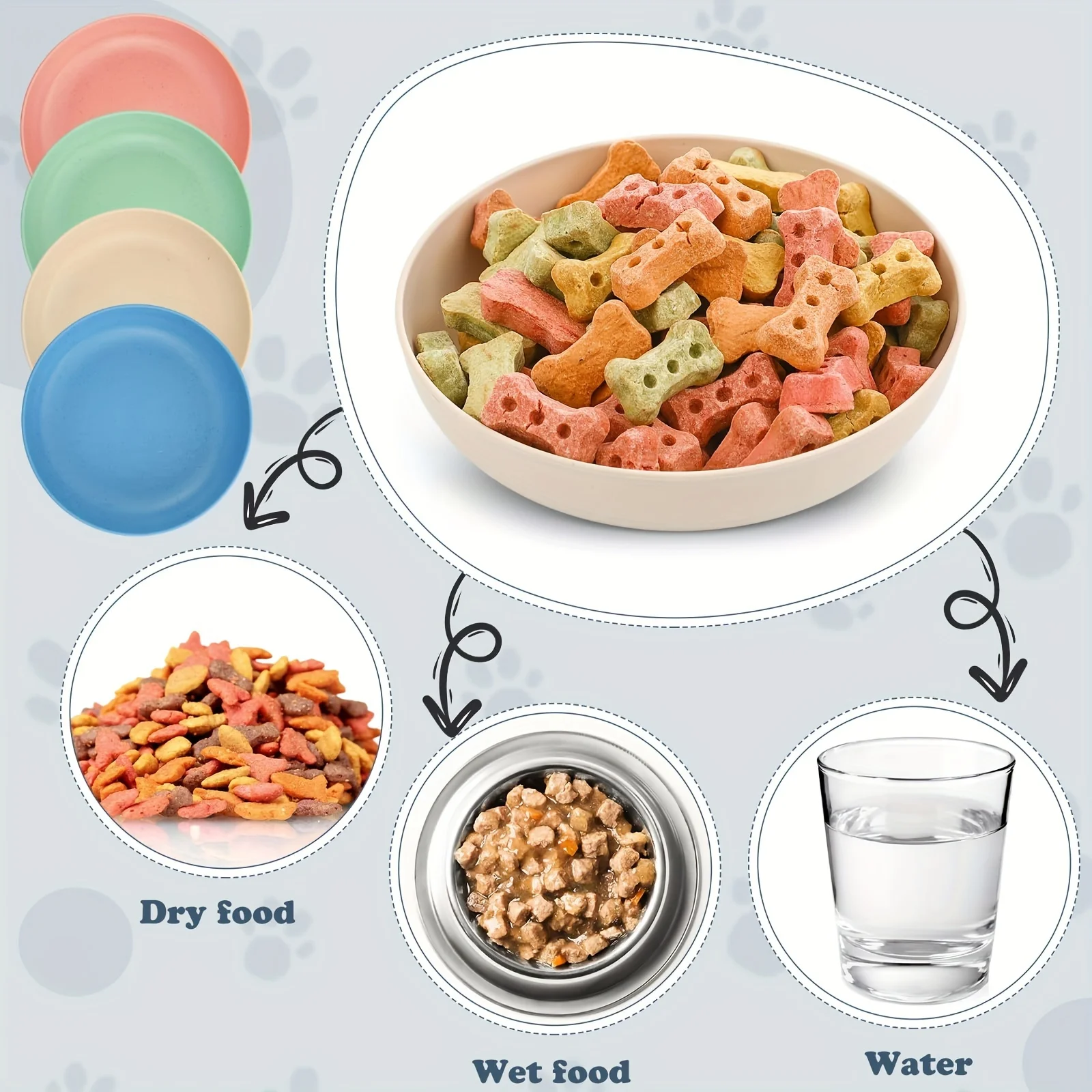 Kit 4 Tigelas para Gatos Rasas Coloridas Antiderrapantes - Imagem 5