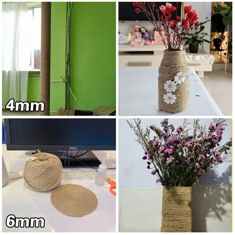 Corda de Sisal Natural para Gatos 4 mm x 10 m para Revestir Arranhadores - Image 3