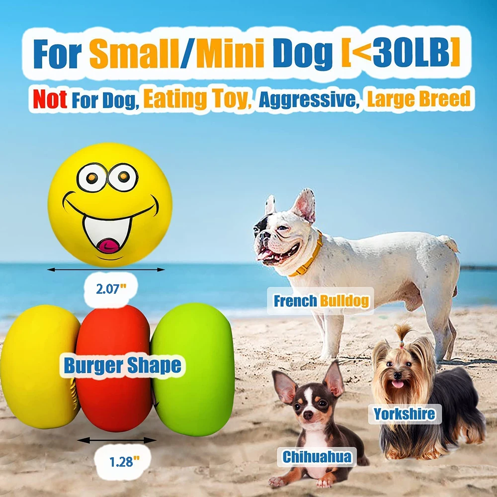 Brinquedo para Cães de Látex Macio com Som, Kit com 6 Bolas - Imagem 2