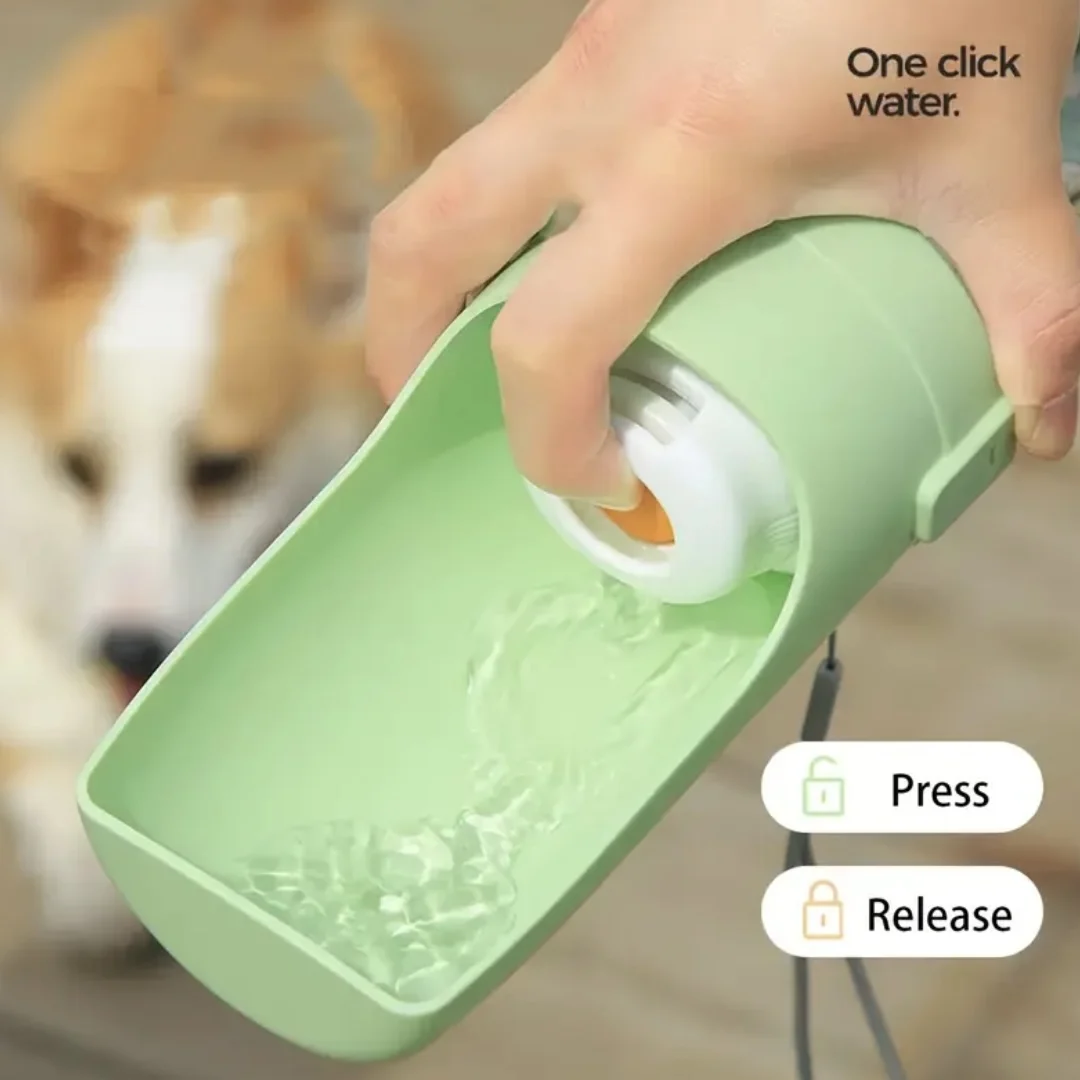 Garrafa de Viagem para Pets 2 em 1 com Recipiente de Comida Dobrável - Image 4