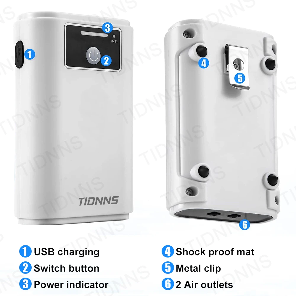 Bomba de Ar para Aquário 6000mAh Recarregável USB com Autonomia de 185h - Imagem 5