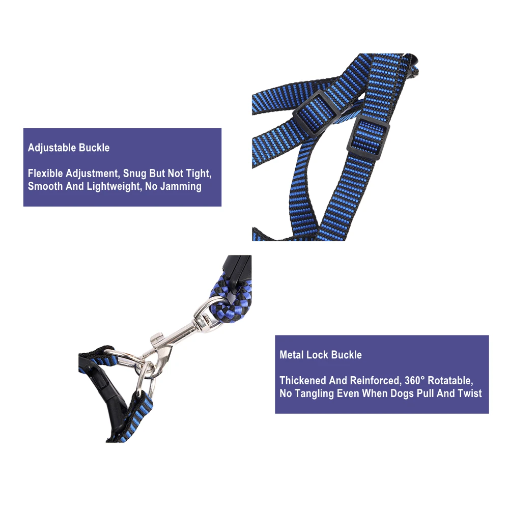 Conjunto Coleira e Guia para Cães Nylon Ajustável para Passeio - Image 6