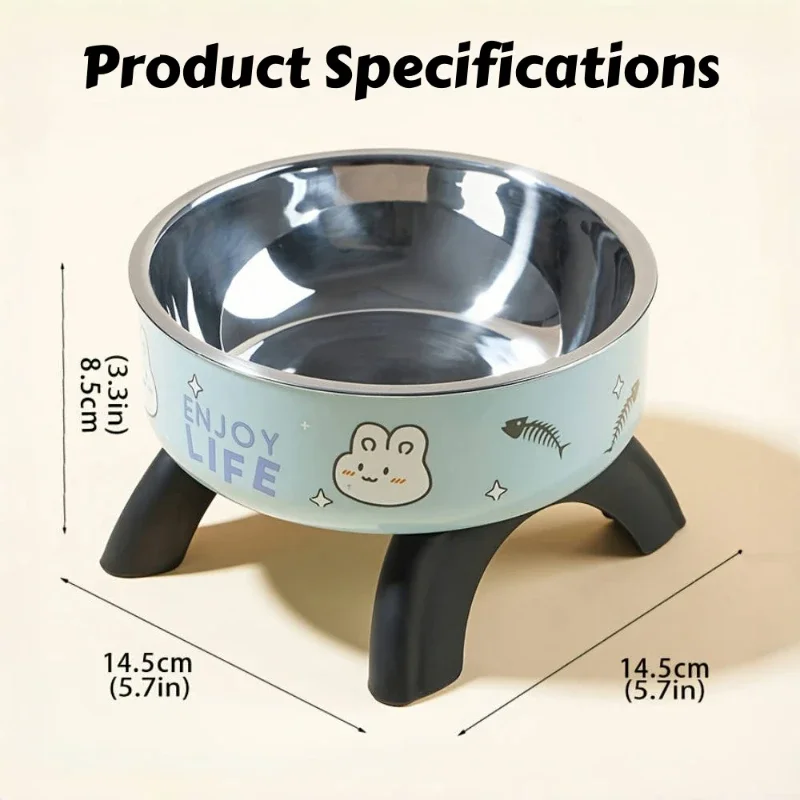 Tigela Elevada para Cães e Gatos Pequenos de Aço Inoxidável com Base Antiderrapante - Image 4