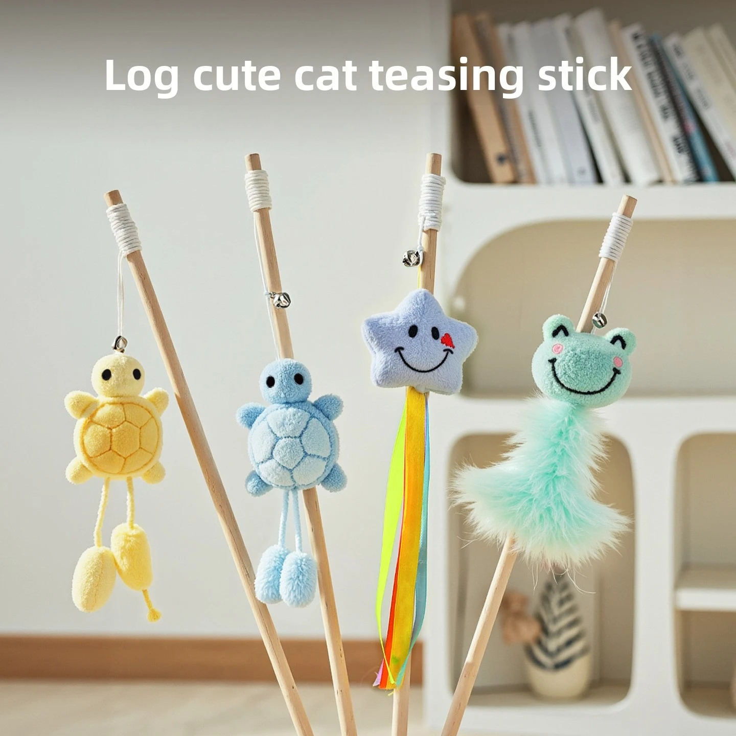 brinquedo para gatos teaser stick tartaruga