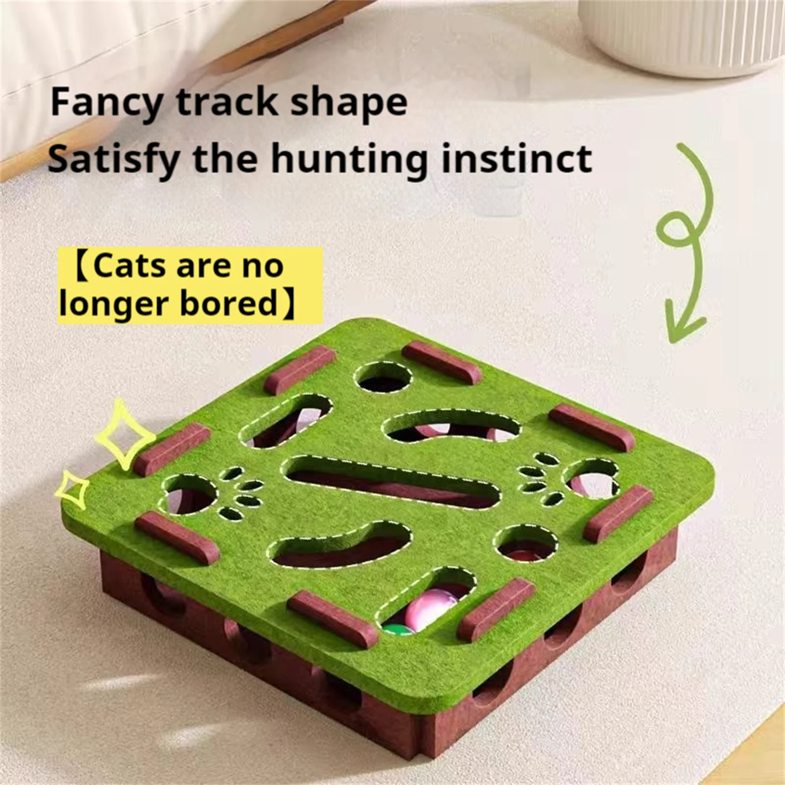 Brinquedo Labirinto para Gatos de Feltro com Sino Interno - Imagem 2