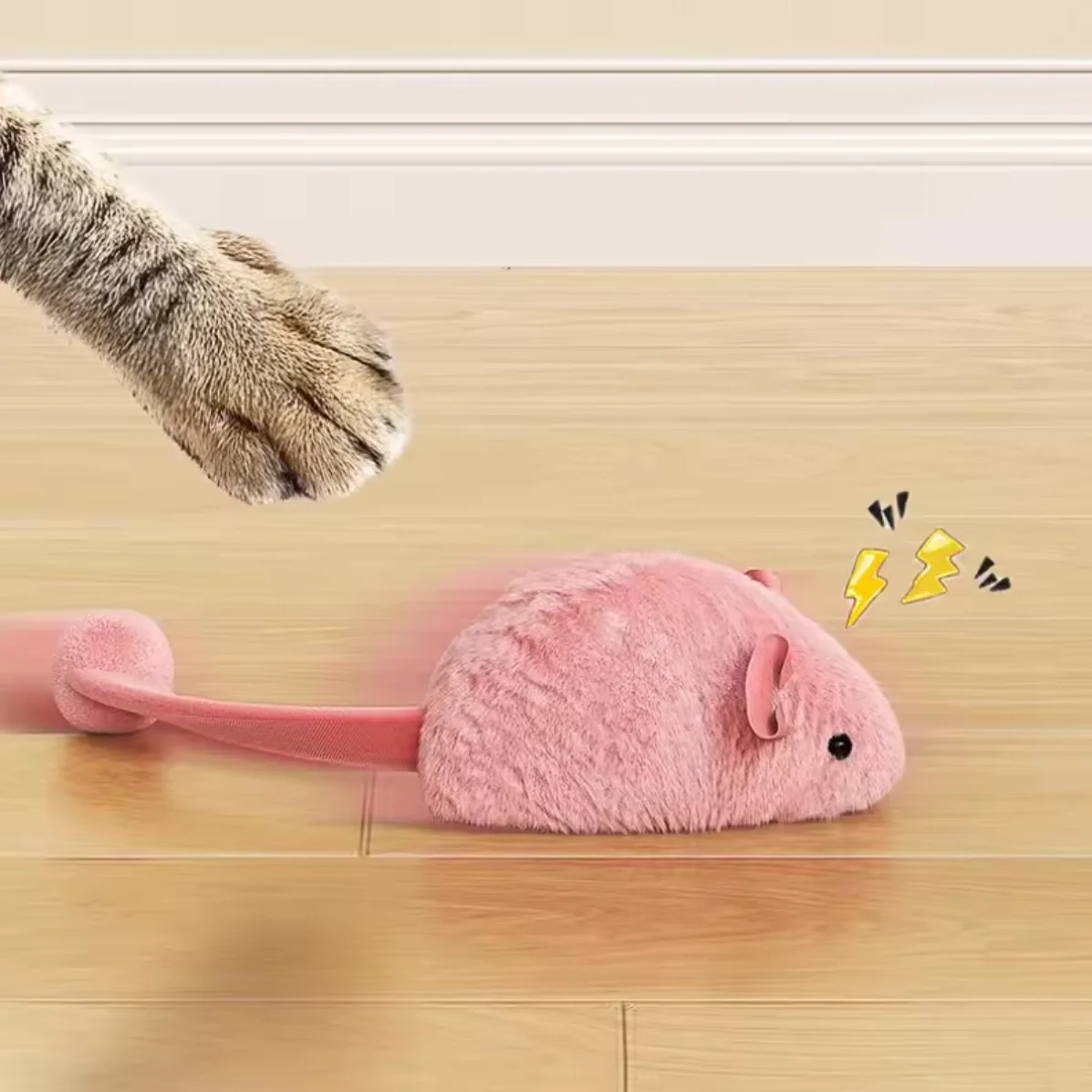 Brinquedo de Pelúcia Gato Rato Simulação Interativo para Gatinhos - Imagem 3