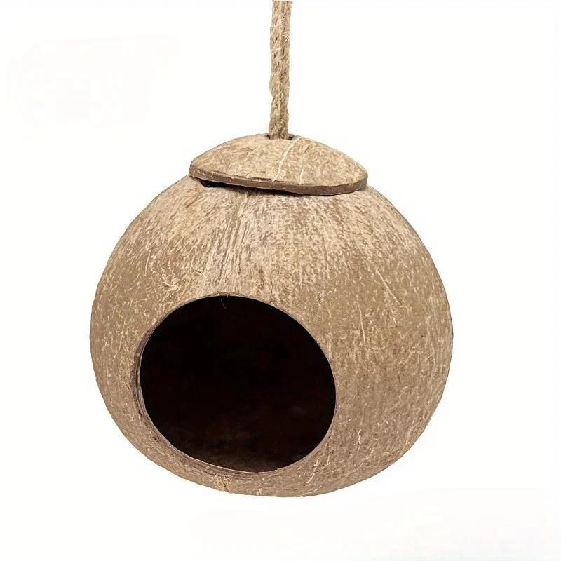 Ninho de Coco para Pássaros com Cordão para Pendurar - Imagem 3