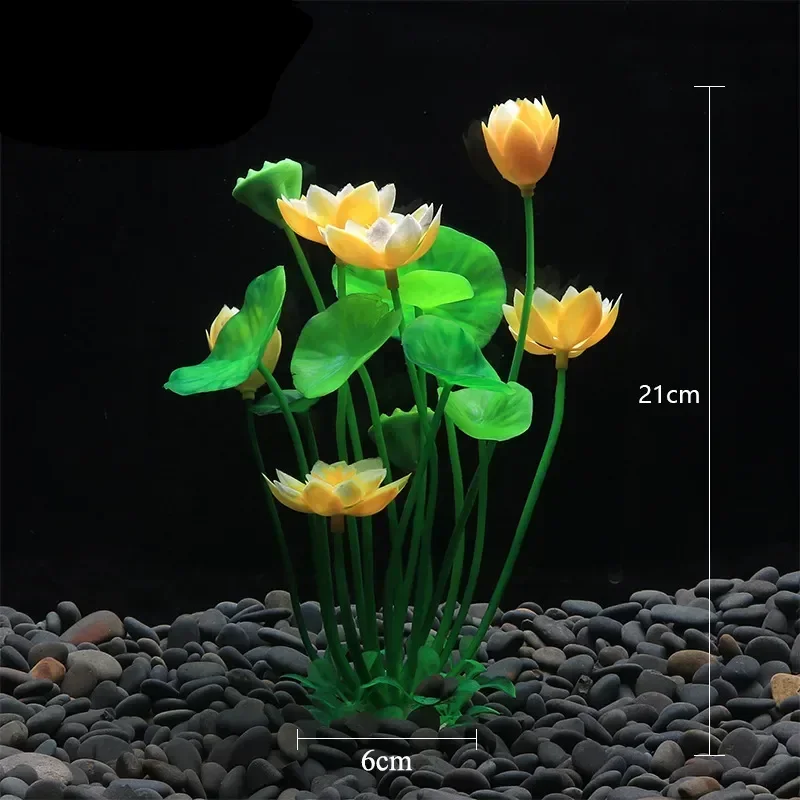 Planta Artificial para Aquário de Plástico com Base de Cerâmica Estável - Imagem 6