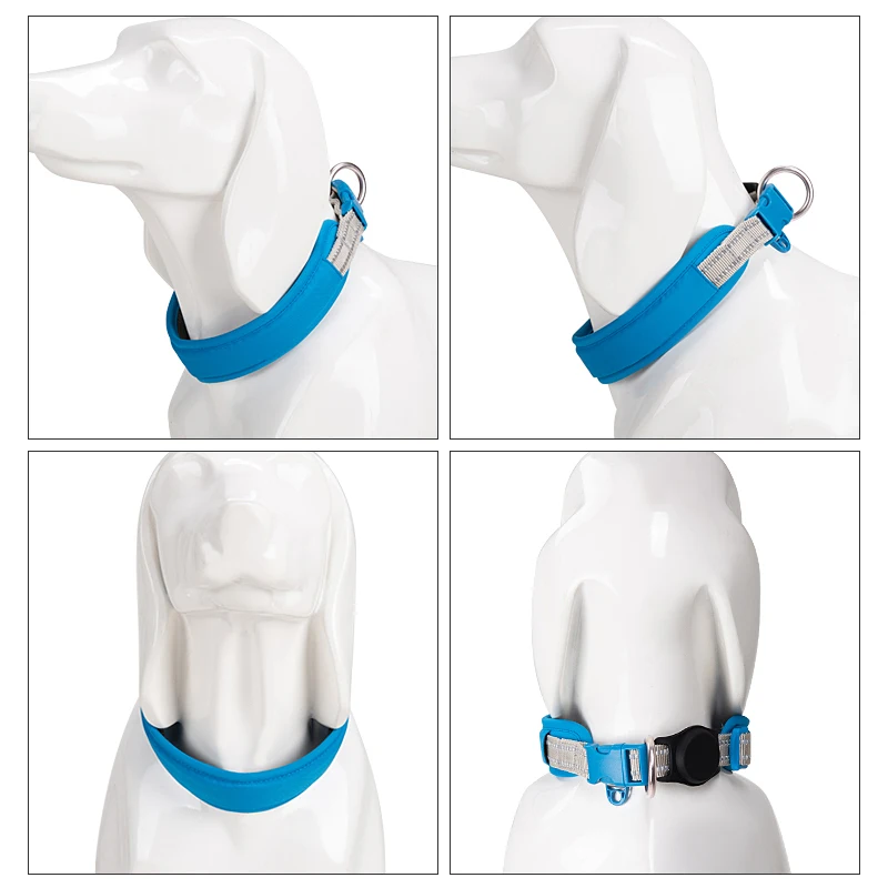 Coleira para Cães com AirTag Ajustável de Nylon Refletiva - Imagem 4