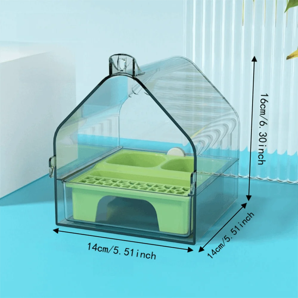 Caixa de Alimentação para Pássaros Transparente 14 cm com Bandeja Removível - Imagem 6