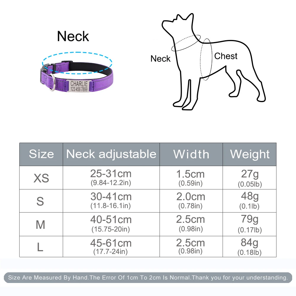Coleira Personalizada para Cães com Material Refletivo e Placa de Nome - Image 2