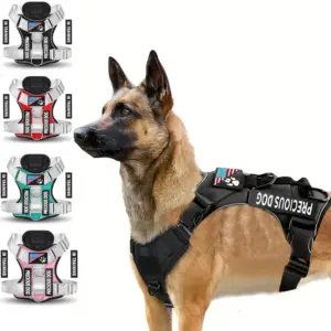 peitoral ajustável para cães com faixas refletivas