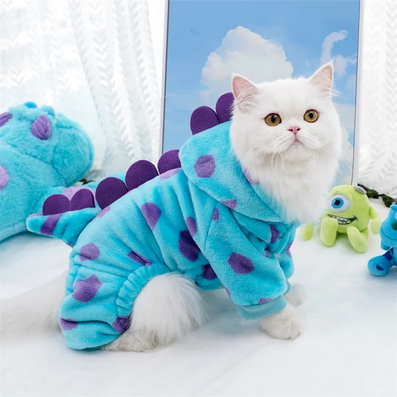 Casaco Dinossauro para Cães e Gatos Pequenos e Médios Aquece no Inverno - Imagem 4