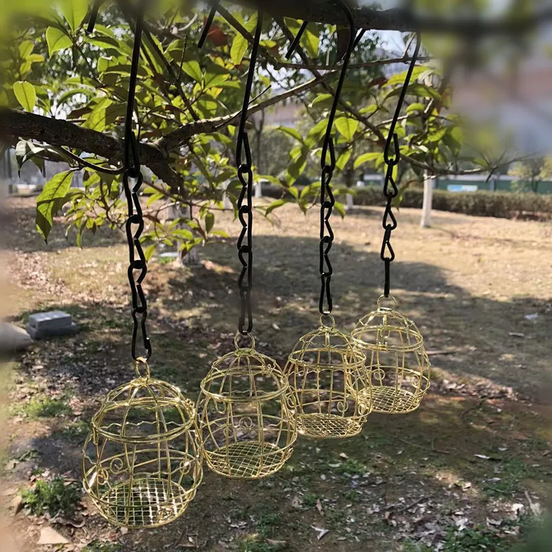 Alimentador de Pássaros para Gaiola Fio de Ferro Dourado ou Preto - Imagem 3