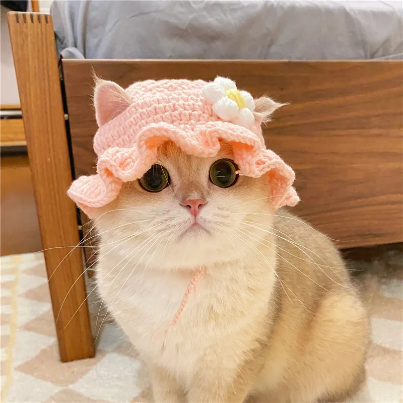 Chapéu de Tricô para Gatos e Cães Pequenos para Festas e Fotos - Imagem 2