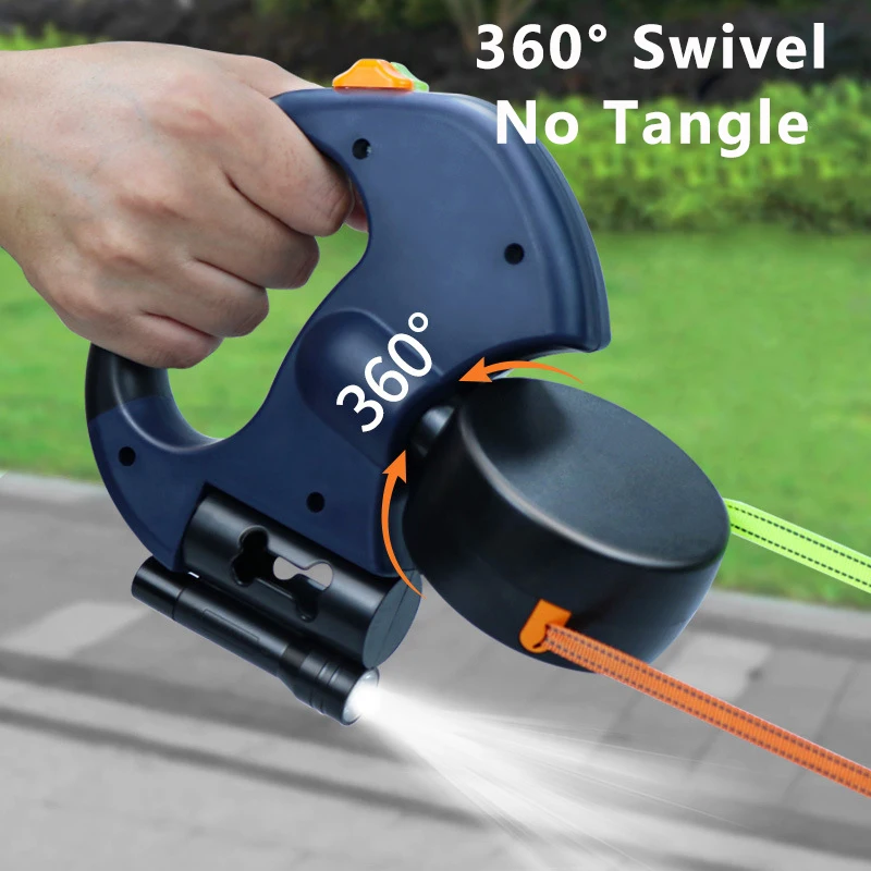 Guia Dupla Retrátil para Cães Pequenos 3m com LED e Giro 360º - Imagem 4