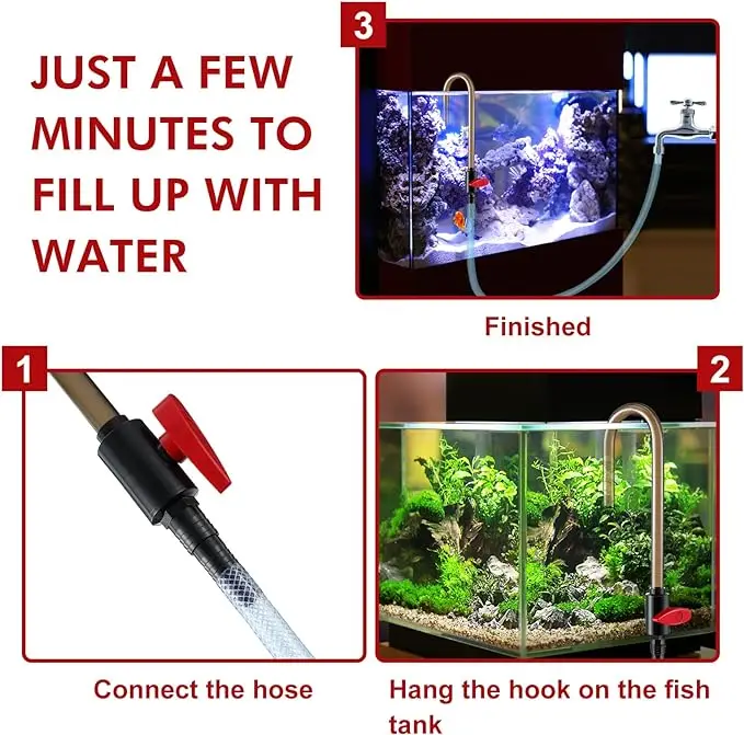 Trocador de Água para Aquário com Gancho Dobrável e Ajuste de Fluxo - Imagem 5